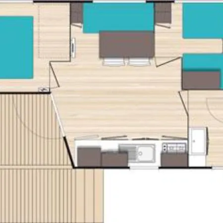 Camping Mobil Home, Animaux Admis - 4 Pers. - Api-1-52-2480